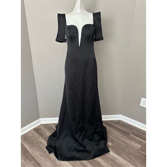 Ozgur Masur Satin Split-Sleeve Gown Size 4 $1796 - Picture 12 of 14